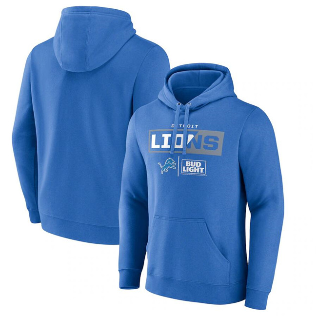 Men's Blue Detroit Lions x Bud Light Pullover Hoodie
